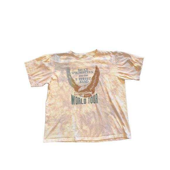 Vintage 2002 Bruce Springsteen & The E Street Band The World Tour Bleached Tee - Picture 1 of 5
